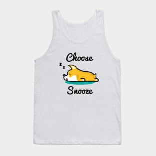 Corgi Choose Snooze – Sleepy dog Tank Top